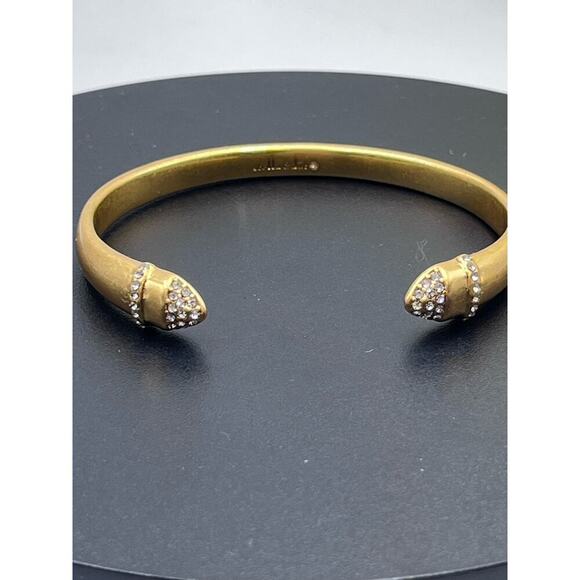 Stella & Dot Ansley Crystal Pave Semi-Shiny‎ Gold Tone Cuff Bracelet B384G - Picture 10 of 13